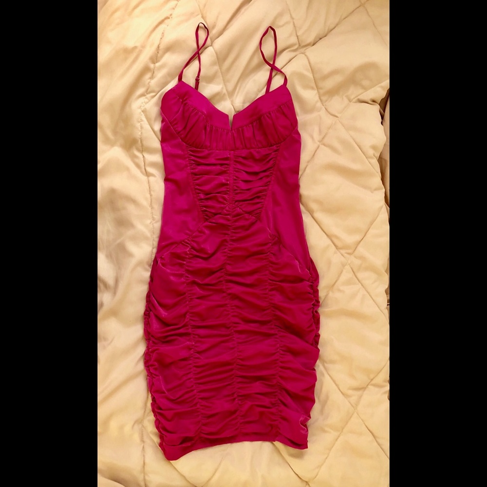 Bebe shirred corset *hot pink* M dress